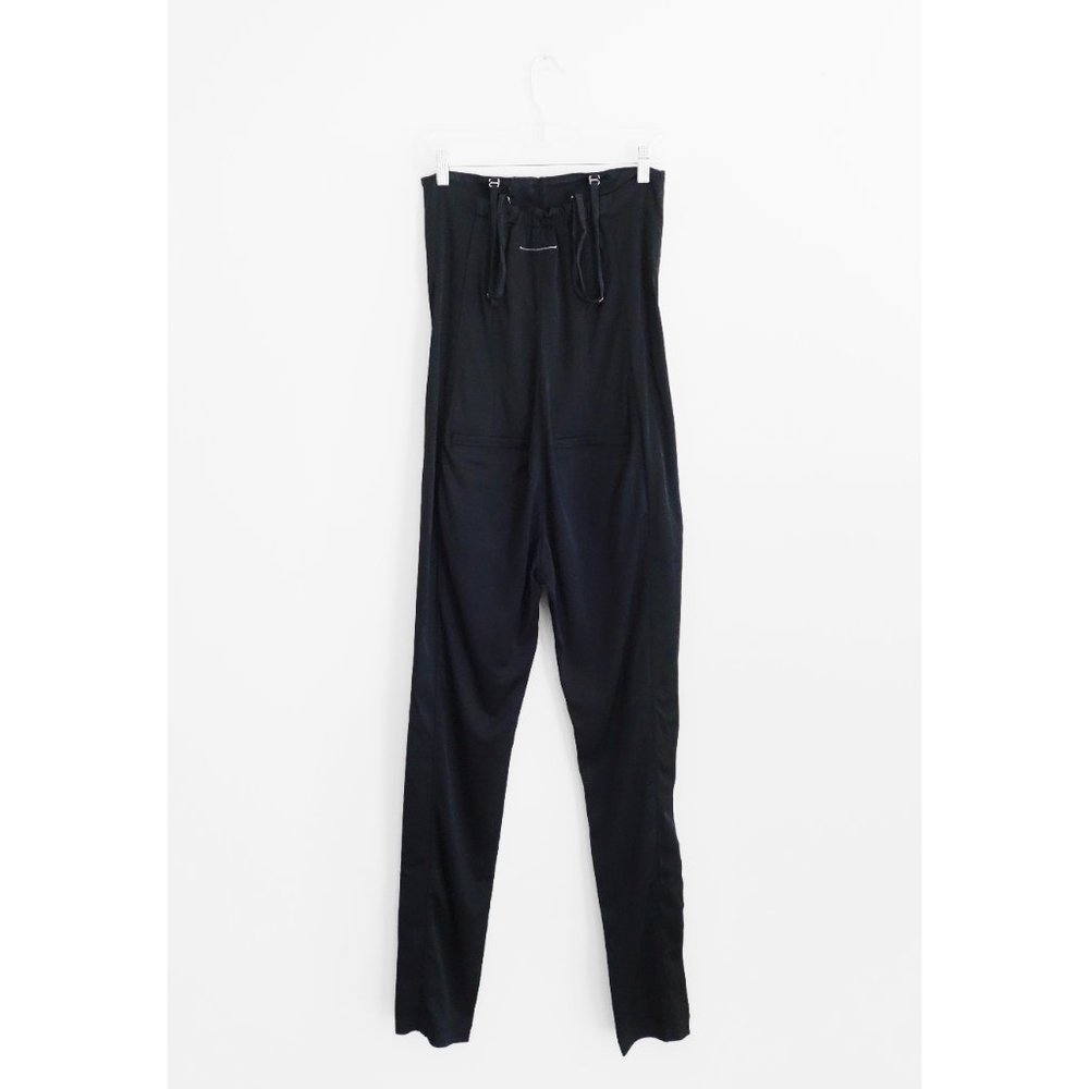 Maison Martin Margiela MM6 Black Sateen Viscose Wool Stretch Jumpsuit IT 40 US 4 - Picture 3 of 5